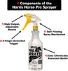 HARRIS Professional Spray Bottle for Horses 32oz (3-Pack), All-Purpose Chemically Resistant with Clear Finish, High Output Pressurized Sprayer, Adjustable Nozzle and Measurements