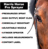 HARRIS Professional Spray Bottle for Horses 32oz (3-Pack), All-Purpose Chemically Resistant with Clear Finish, High Output Pressurized Sprayer, Adjustable Nozzle and Measurements